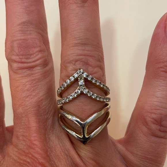 Wanderlust + Co Geo Armour XL Crystal Ring in Gold - Picture 3 of 6